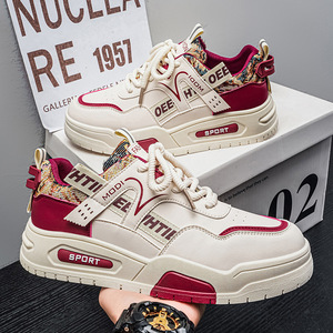 Men's Fashion Sneakers 2026 New Leather Casual Shoes Youth Student Chunky Sports Running Shoes Trendy Flat Skateboarding Shoes - Product Image 2