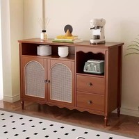 Buffet de Luxe Moderne et Simple, Meuble à Vin Rétro, Rangement Mural Intégré pour Cuisine et Salon, en Bois