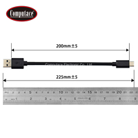 Cable de Carga USB 3.0 Tipo-A a Tipo-C/Tipo-C a Tipo-C de PVC Negro de 20 cm para Computadora, Banco de Energía y Dispositivos Portátiles