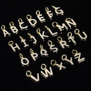 Usine de bijoux professionnels personnalisé A-Z breloques initiales petit Z pendentif collier or laboratoire cultivé diamant lettre pendentif - Product Image 6