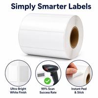 Gulungan Label Thermal Langsung 4x6 Kertas Perekat Putih Ultra-Terang Tingkat Pemindaian Tinggi, Mudah Dilepas dan Ditempel untuk Barcode Gudang