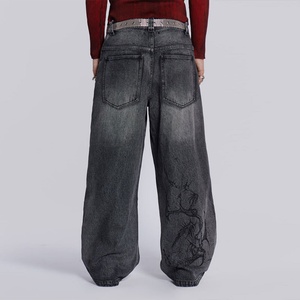 กางเกงยีนส์ทรงแบ็กกี้สไตล์วินเทจสำหรับผู้ชาย พิมพ์ลายตามสั่ง MOQ ต่ำ - Product Image 3