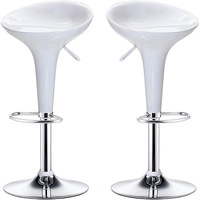 Moderner Tulpenförmiger ABS-Kunststoff Verstellbarer Drehbarer Barhocker mit Chrom-Fußring für Kücheninsel, Café, Hausbar