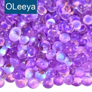 Strass en cristal Oleeya, 1440 pièces, petit paquet, perles demi-rondes, strass sirène en verre, strass non thermocollants pour nail art - Product Image 1