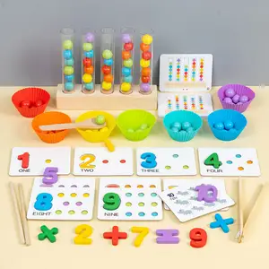 Multifunktionale Montessori-Tischspielzeug für Kinder pädagogisches Gehirn-Teaser-Spiel Fischen Clip-Perlen-Spielzeug