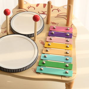 Tambour éducatif multifonctionnel pour bébés CE CPC Instruments de <span class=keywords><strong>musique</strong></span> en bois Jouets musicaux pour bébés Montessori - Product Image 3
