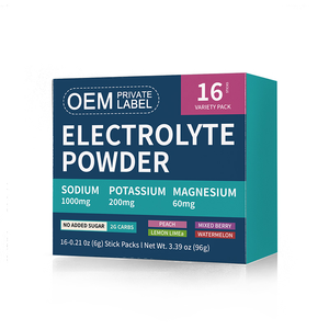 Paquets de poudre d'électrolyte sans sucre à haute teneur en sodium-Paquets d'hydratation avec sodium, potassium et magnésium | Zero Calories - Product Image 1