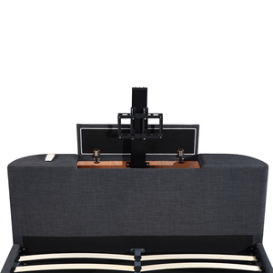 Base <span class=keywords><strong>de</strong></span> Cama King Size <span class=keywords><strong>de</strong></span> Lujo y Alta Calidad, Base <span class=keywords><strong>de</strong></span> Cama Queen Size con Cabecera y Almacenamiento, Elevador para TV - Product Image 4