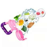 Jouet de Dentition Bébé Grignoteur Anneau de Dentition Sevrage avec Sacs en Silicone Supplémentaires Mangeoire pour Aliments/Fruits Sucette