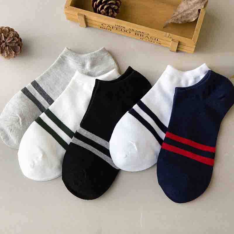 Two-stripe no-show socks