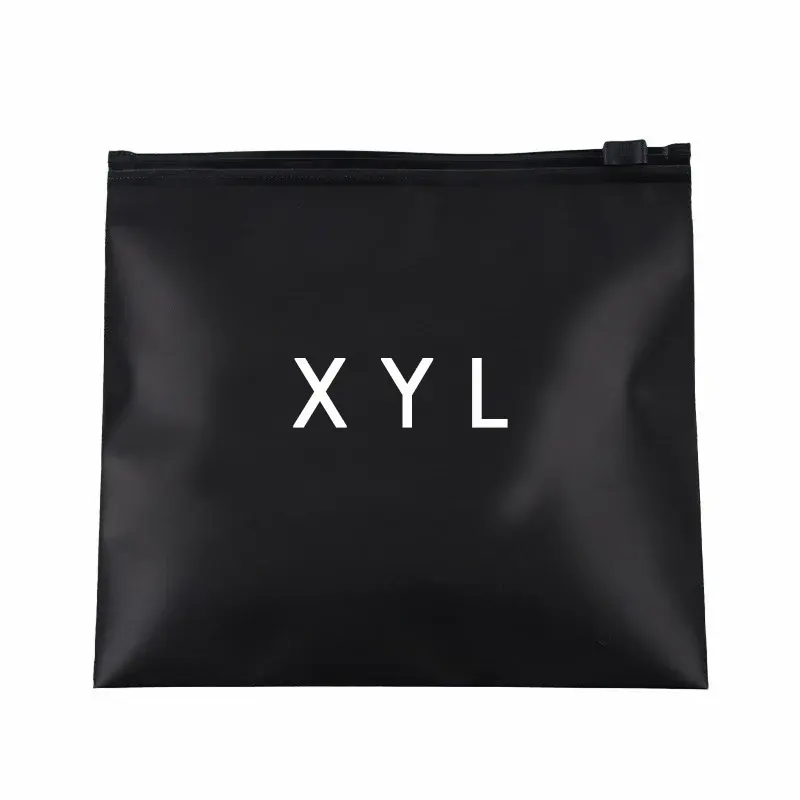 Plastic Clothing Packaging Bag High Quality Custom Black Package Black Zipper Bag