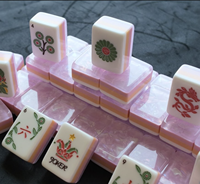 Table de Mahjong Américaine de Luxe en Acrylique Motif Fleur de Glace, Écologique, Durable, Résistante à l'Eau, Design Personnalisé