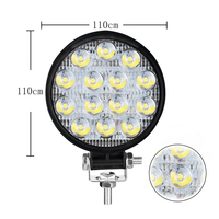 Feux antibrouillard et barre lumineuse de travail LED ronds DXZ 14LED 12W 12V certifiés CE pour la rénovation/amélioration des camions/voitures/SUV/bateaux/quad
