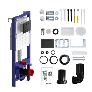 Toilette suspendue murale dissimulée en HDPE à double <span class=keywords><strong>chasse</strong></span> <span class=keywords><strong>d</strong></span>'<span class=keywords><strong>eau</strong></span> de style moderne avec réservoir <span class=keywords><strong>d</strong></span>'<span class=keywords><strong>eau</strong></span> caché Ensemble sanitaire - Product Image 3