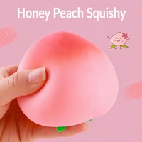 Jouet Squishy Pêche à Rebond Lent, Simulation Alimentaire en PU, Anti-Stress pour Enfants et Adultes