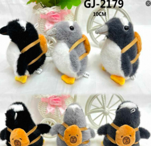 Zaino in peluche a forma di pinguino carino da 10 cm, giocattolo di peluche per bambini, regalo unisex con design a faccia di orso - Product Image 3