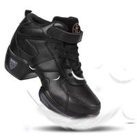 Chaussures de Jazz en cuir de vache blanc haut haut coussin d'air baskets de danse Performance chaussures de danse Hip Hop chaussures de Sport