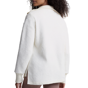 Venta al por mayor de logotipo personalizado ajustable media cremallera pulóver de gran tamaño de costilla con cuello alto Aro Cremallera Sudadera CON CAPUCHA DE LAS MUJERES - Product Image 3