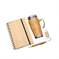Nouveautés 2025 : Coffret Cadeau d'Entreprise de Luxe Personnalisé – Tasse en Bambou, Carnet en Bois avec Stylo et Porte-clés