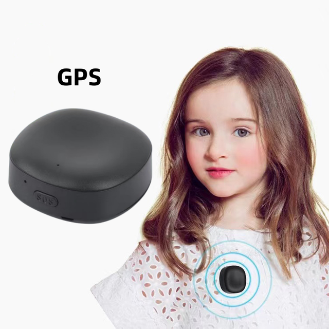 Portable Coin Size Personal Kids Mini GPS Tracker, Anti Kidnapping SOS Necklace GPS Tracker for Kids