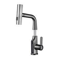 Robinet mélangeur rotatif multifonction à 360 degrés robinet d'eau numérique à affichage de la température robinet de salle de bain robinet de lavabo extractible