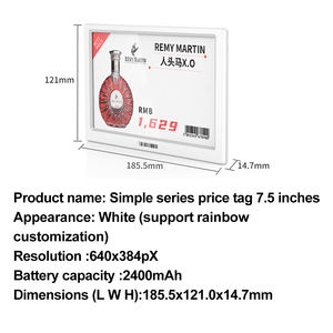 Zigbee e-ink Fournisseur vente en gros couleur e ink 7 pouces 7.5 "écran E-Paper LCD rafraîchissement complet Interface SPI pour l'affichage des étiquettes de prix EPD - Product Image 2