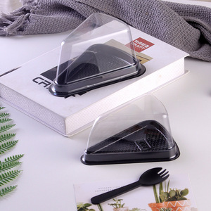 Dùng Một Lần Trong Suốt Nhựa Tam Giác Lát Pho Mát Mousse Pastry Hộp Bánh <span class=keywords><strong>Container</strong></span> Cho Thực Phẩm Sushi Đường Tam Giác Vỉ - Product Image 4