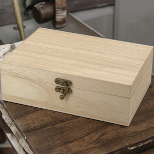 Giá rẻ chưa hoàn thành hộp gỗ hộp gỗ cho Diy lưu trữ các mặt hàng nhỏ - Product Image 2