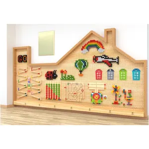 2024ホット販売木製の壁のおもちゃ屋内遊び場のためのインタラクティブな壁のゲーム子供たちの学習のための教育玩具