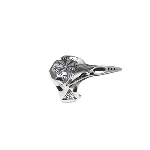 Bague en argent pour homme, design ouvert, crâne d'aigle viking nordique, cadeau de bijoux - Product Image 5