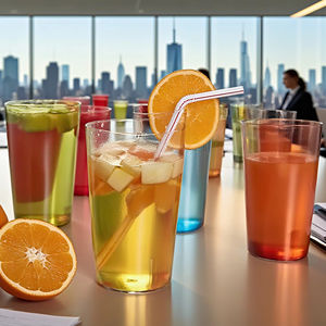 Gobelets en plastique réutilisables pour avion, de qualité supérieure, résistants aux chocs, légers, élégants, transparents comme du cristal - Product Image 1