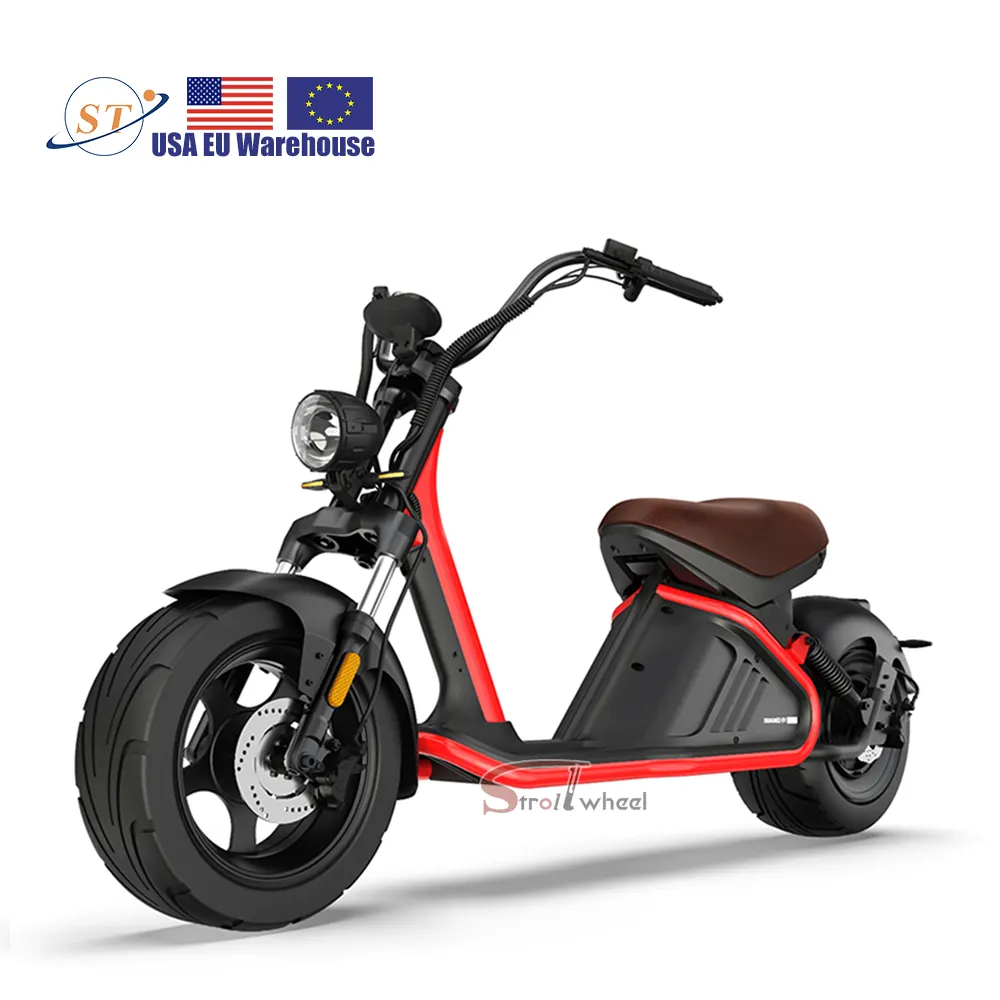 Usa Magazijn Twee Wiel 2000W Elektrische Scooter 60V 20ah Batterij Motor Mobiliteit Scooter Voor Volwassen Citycoco 45Km motorfiets