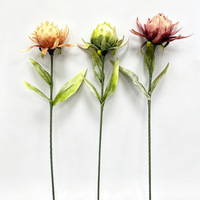 Protea artificielle, rose artificielle, rose artificielle de thé, décoration de mariage, ornement, aménagement paysager, arrangement floral