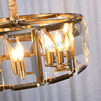 Lustre rond en cristal de luxe à intensité variable pour salle à manger et salon, idéal pour projets hôteliers et villas - Fournisseur d'éclairage OEM personnalisé