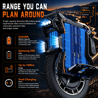 Existencias en EE. UU. Carga Rápida F18 Autonomía de 150 km Motor Potente Impermeable IPX6 Monociclo Eléctrico Inteligente de Equilibrio Auto-Balanceado EUC