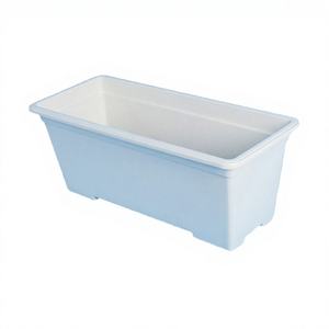 Maceta Rectangular Delgada Transparente de Plástico PP, con Orificio de Drenaje, Autorriego y Ecológica, Moderna, para Plantas de Piso, Marca SOL, Superventas - Product Image 1