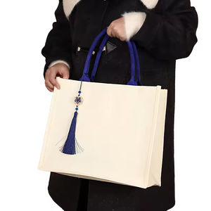 Bolsa de Tela de Algodón Reutilizable y Ecológica con Asa de Hombro Gruesa, Personalizada con Logotipo, para Mujer, con Cinta Larga para Regalo - Product Image 2