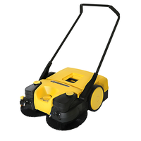 Nouvelle balayeuse électrique industrielle pour poussière et feuilles 12V à conducteur marchant, largeur de balayage 780 mm avec trémie de 50 L pour usine