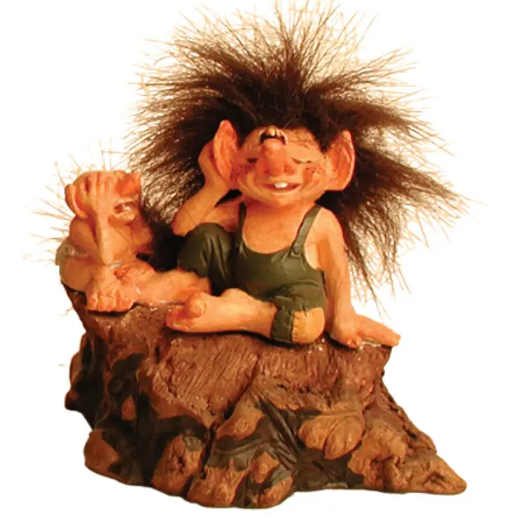 hot sale customized creative gift handpainting miniature troll with animal polyresin figurines