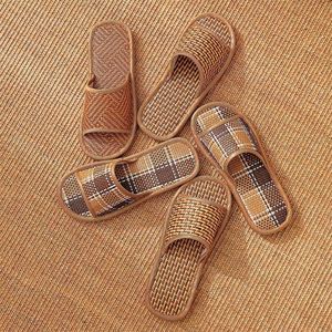 Sandali Estivi da Interno per Uomo e <span class=keywords><strong>Donna</strong></span>, <span class=keywords><strong>Ciabatte</strong></span> <span class=keywords><strong>in</strong></span> Lino Antiscivolo per Tutte le Stagioni, con Fondo Spesso e Design alla Moda <span class=keywords><strong>in</strong></span> <span class=keywords><strong>Paglia</strong></span> di Rattan - Product Image 3