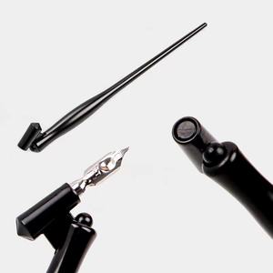 Kit <span class=keywords><strong>de</strong></span> Pluma Estilográfica Negra HY Oblique Calligraphy con 5 Plumillas <span class=keywords><strong>de</strong></span> Acero Inoxidable para Estudiantes, para Escribir, Dibujar, Bocetar y Mapear - Product Image 2