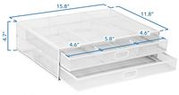 Support de moniteur en maille métallique pour ordinateur portable, écran plat LED LCD OLED et imprimante, avec tiroirs de rangement
