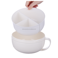Boîte à lunch ronde en plastique moderne, compatible micro-ondes, avec couvercle à valve pour une conservation optimale de la fraîcheur