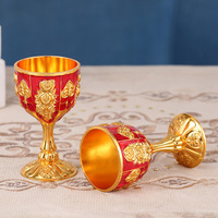 Verre à vin blanc et à cocktail haut de gamme pour la maison, rétro, de grande valeur, créatif, personnalisé, anti-chute, décoration en alliage, capacité de 20 ml