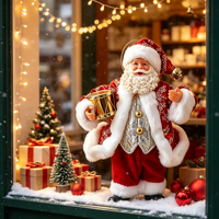 Weihnachtsbaum-Hängedekoration Rot-Gold Weihnachtsmann mit Goldener Trommel für Innenräume Weihnachts-Feiertagsdekoration
