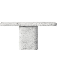Meuble moderne de vente en gros d'usine OEM ODM table de couloir en marbre personnalisée table console en pierre naturelle en travertin