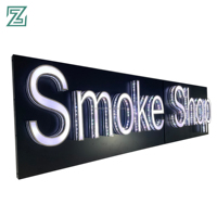 Enseigne 3D pour Magasin de Cigarettes en Acier Inoxydable avec Lettres LED Lumineuses et Décoration pour Magasin de Cigarettes