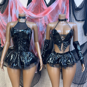 Costume de cosplay Anime Devil's City Queen <span class=keywords><strong>Misa</strong></span> pour femmes, Halloween, gothique, corset noir à lacets et jupe - Product Image 1