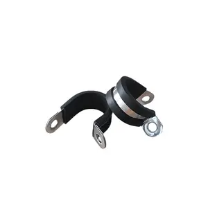 6-50mm Rubber Lined Stainless Steel P Clips Cable Mounting Hose Clamp 3/4" 1/2" 1" Metal Pipe Clamp
