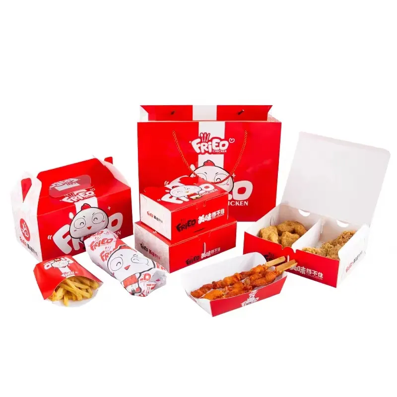 Kunden spezifische recycelte hochwertige Einweg-KFC McDonalds Fast-Food-Verpackung Papier verpackung